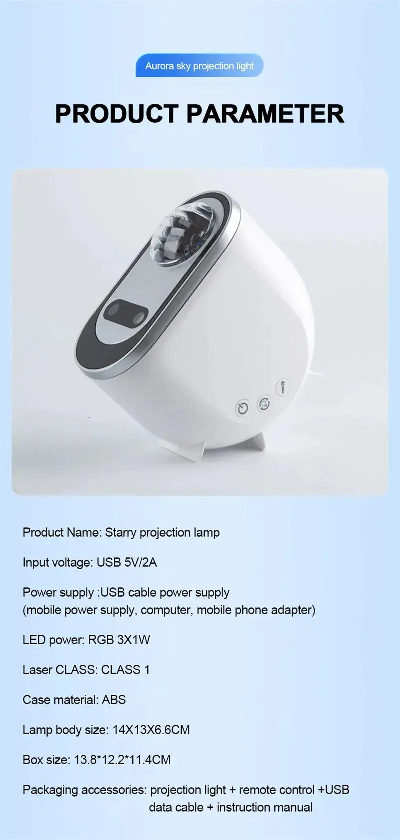 Aurora Galaxy Star Projector Lamp